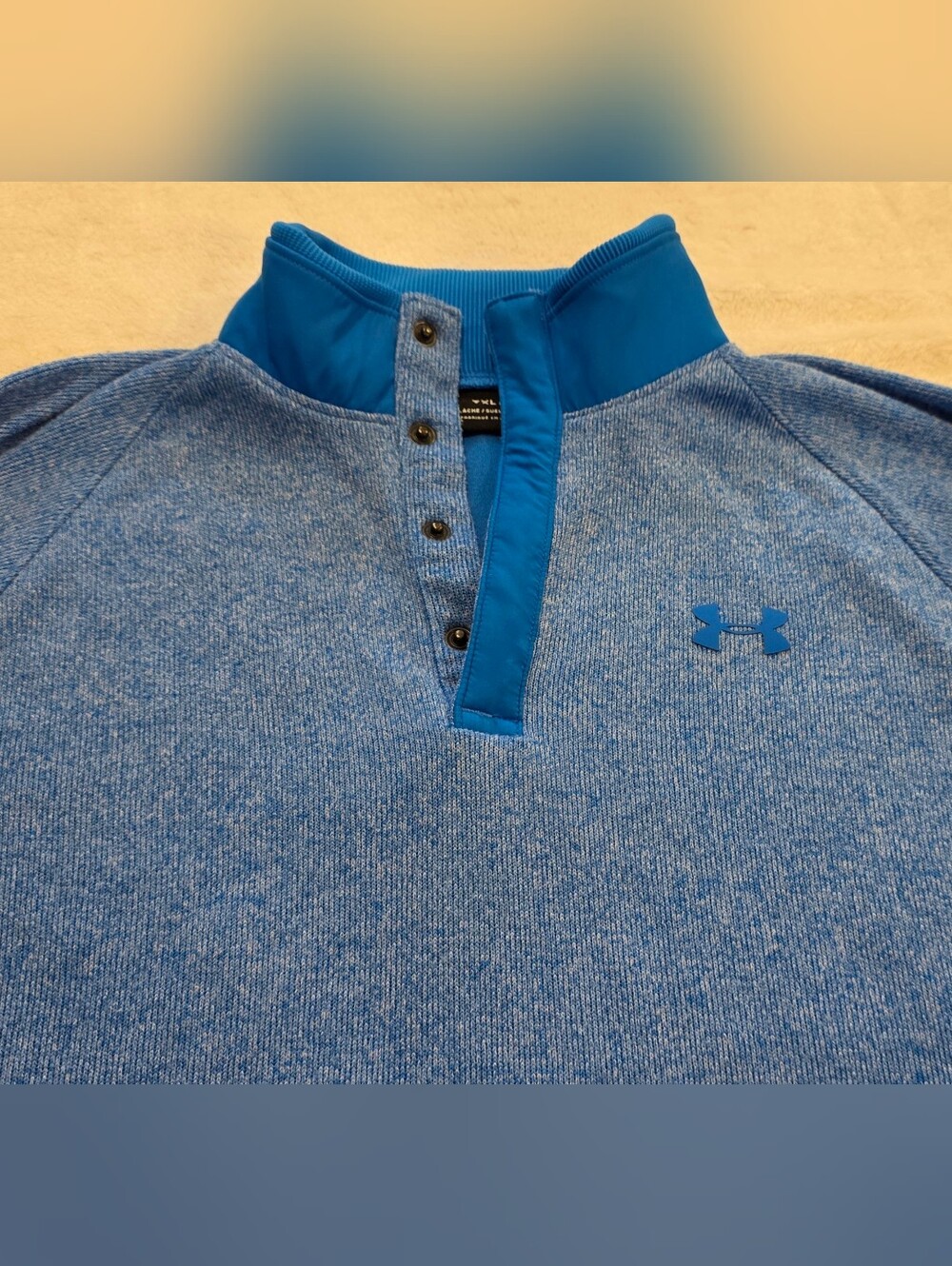 Under Armour ColdGear Boys Youth Extra Large Blue Quarter Snap Pullover